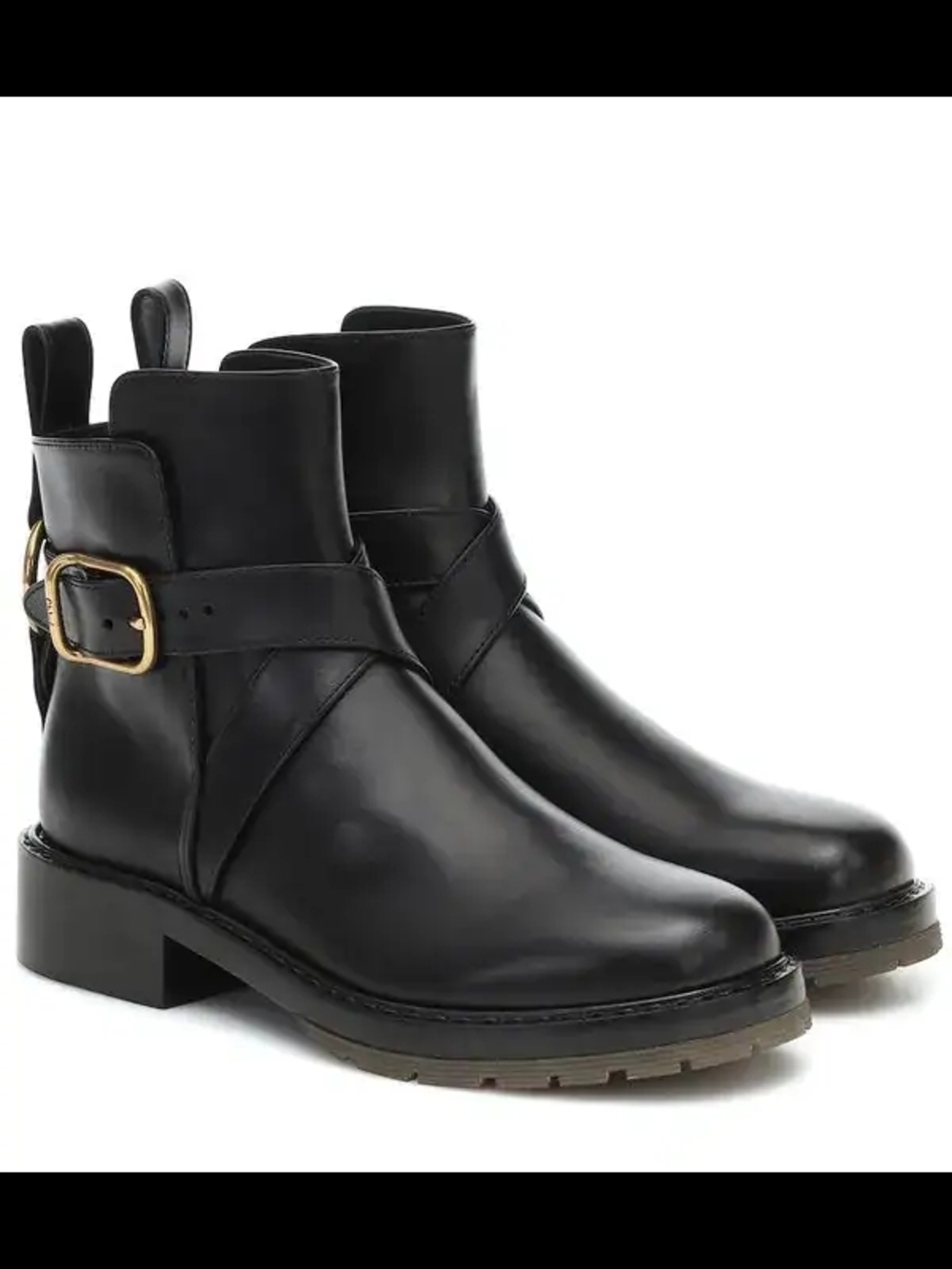 Chloe Franky Leather Ankle Biker Boots - 38